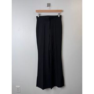 Valentina Shah Cloe Black Trousers Pintuck Wide Leg Side Slit Women Size 0